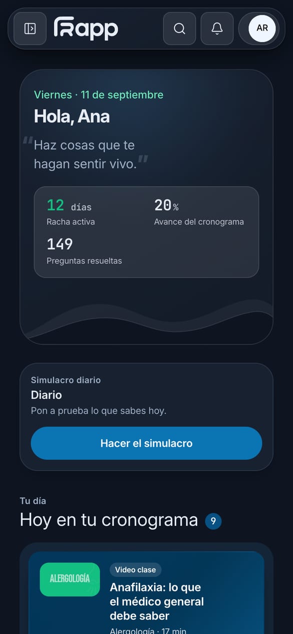 La misma pantalla de inicio vista en un teléfono