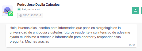 Captura del testimonio