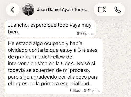Captura del testimonio